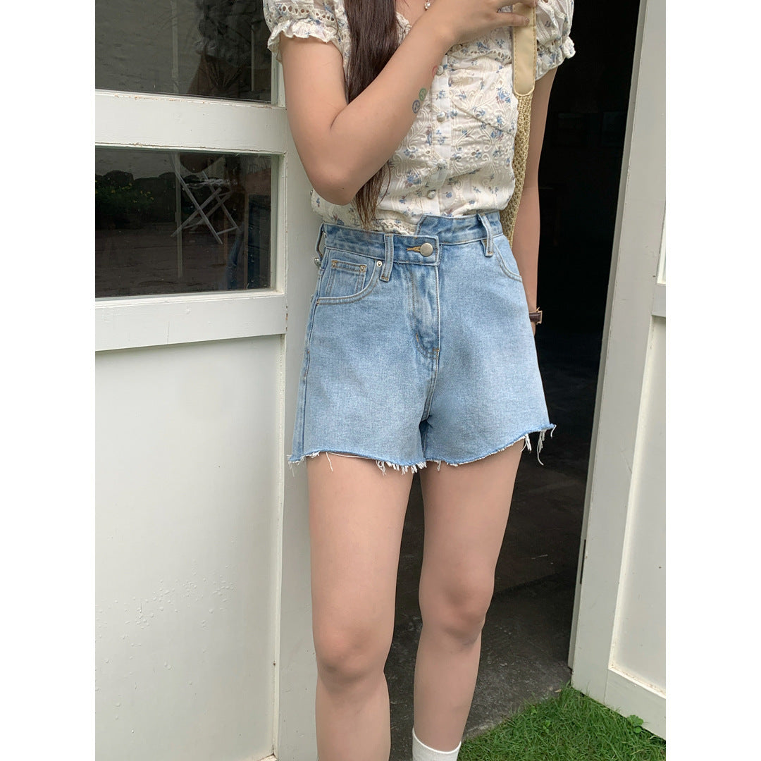 Retro Denim Shorts Summer High Waist A- Line Design ARZ