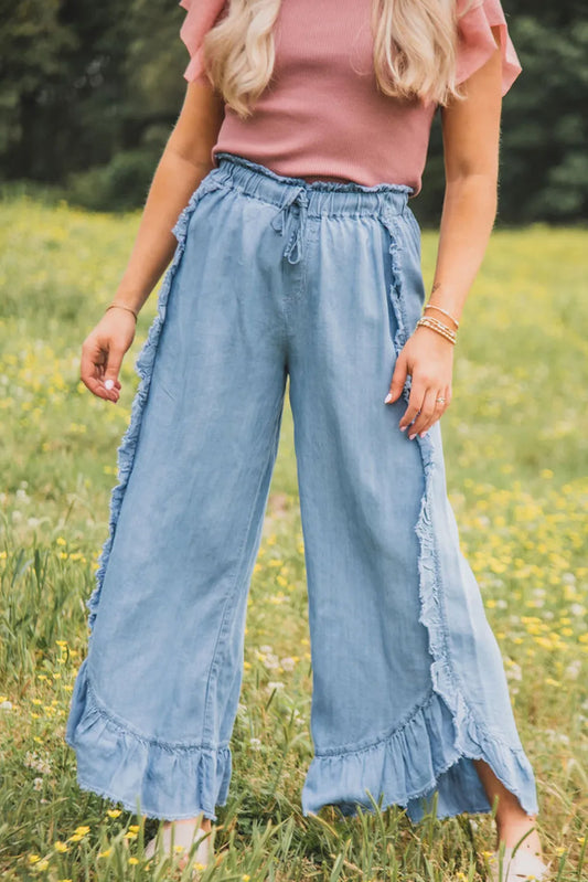 Raw Hem Wide Leg Jeans Trendsi