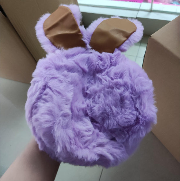 Plush Bag Faux Fur Rabbit Ear Clip ARZ