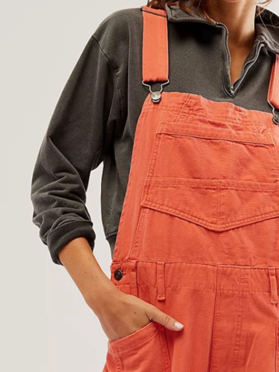 Pocketed Wide Strap Denim Overalls Trendsi