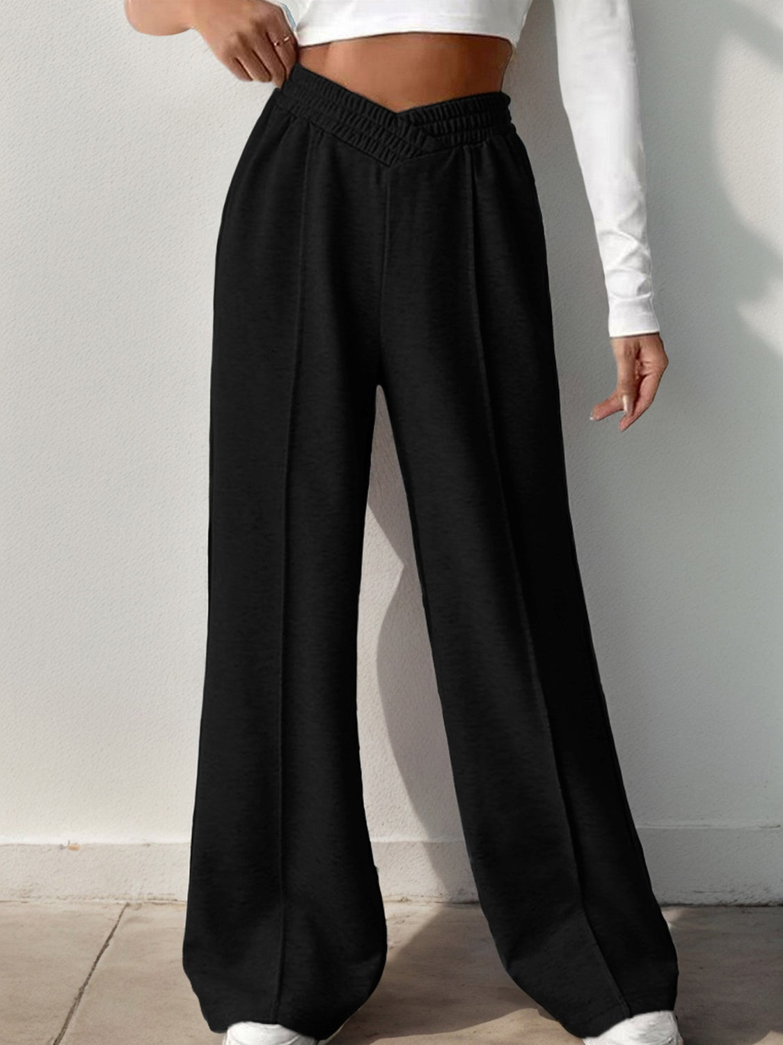 fashionable wide leg pants Trendsi