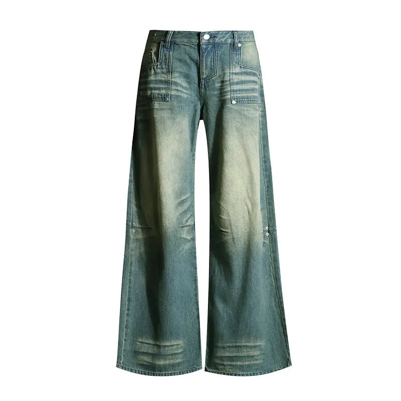 Washed-out Vintage Straight Jeans For Women ARZ