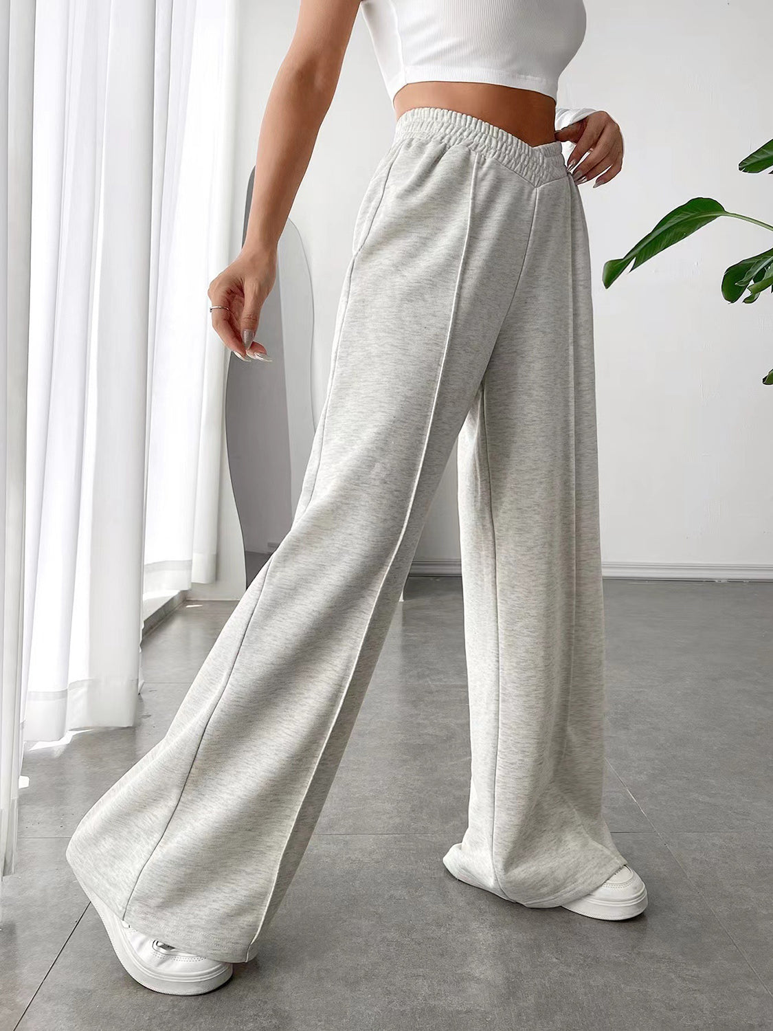 fashionable wide leg pants Trendsi