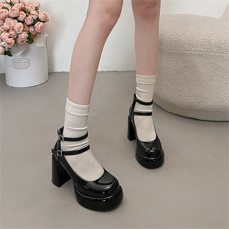 French High Heel Mary Jane Shoes Women ARZ