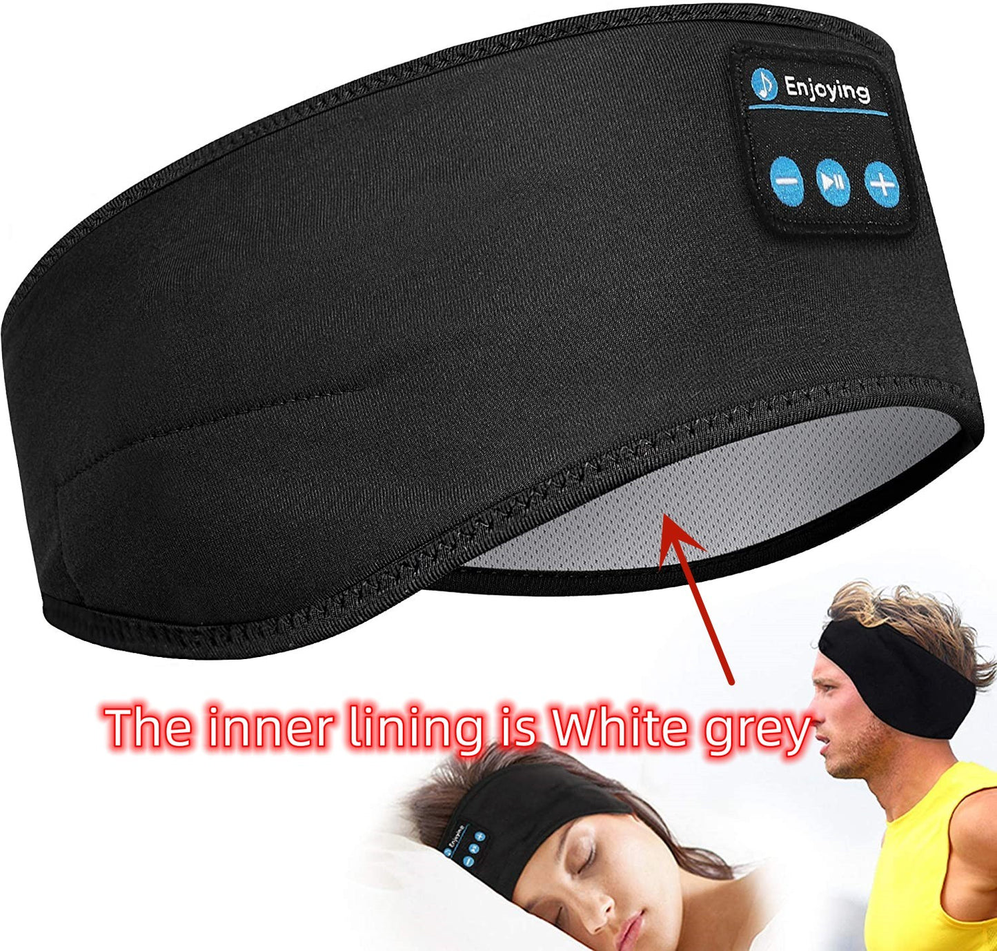 Wireless Bluetooth Sleeping Headphones Headband Thin Soft Elastic Comfortable Music Ear Phones Eye Mask For Side Sleeper Sports ARZ