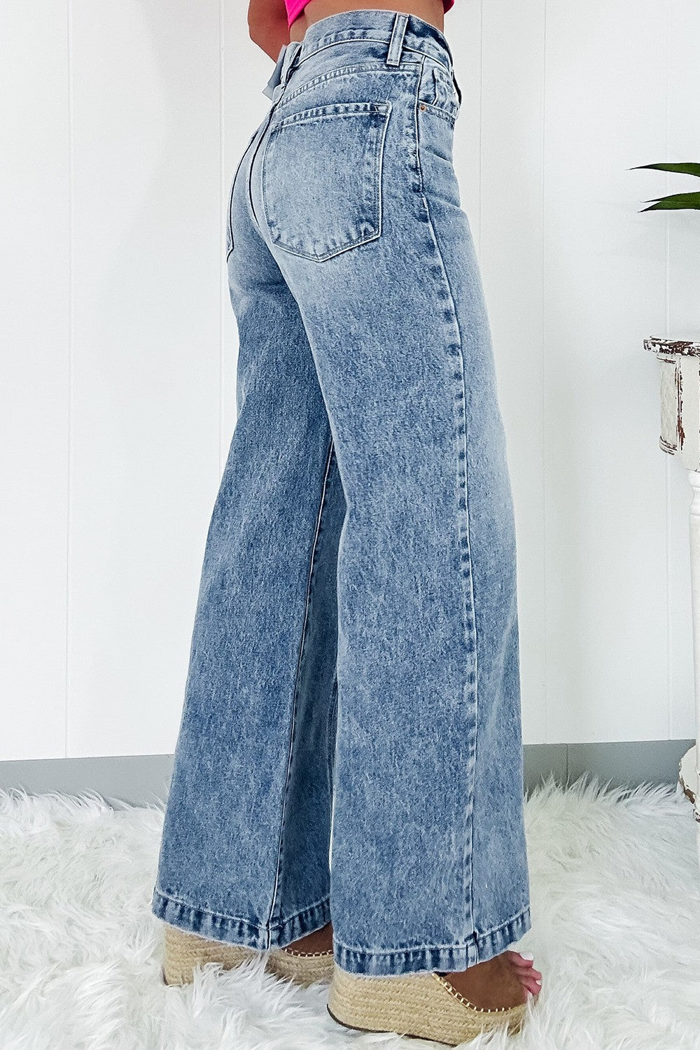 High Waist Wide Leg Jeans Trendsi