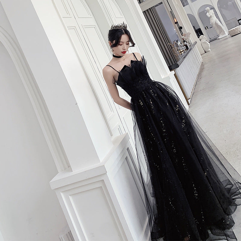 Black Evening Dress Temperamental Minority High-end ARZ