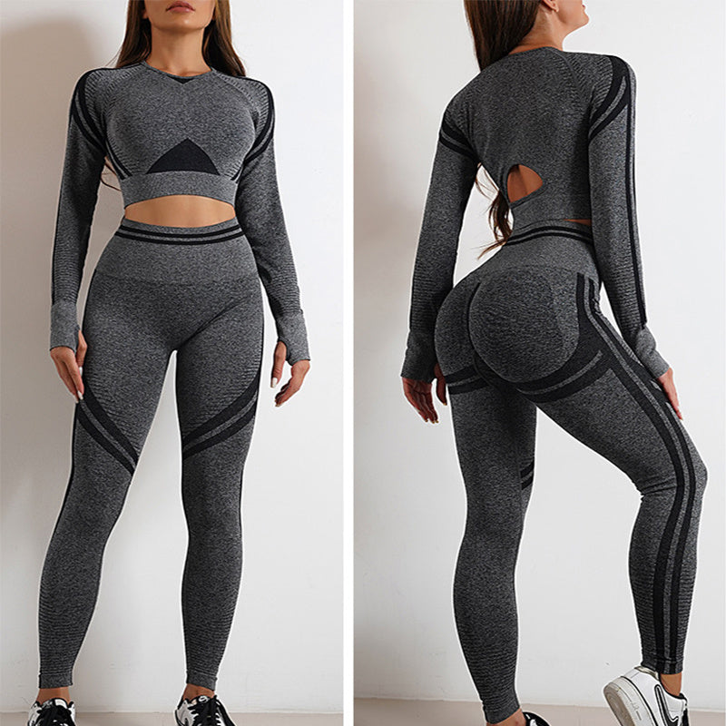 Seamless Yoga Pants Sports Gym Fitness Leggings Or Long Sleeve Tops Outfits Butt Lifting Slim Workout Sportswear Clothing ARZ