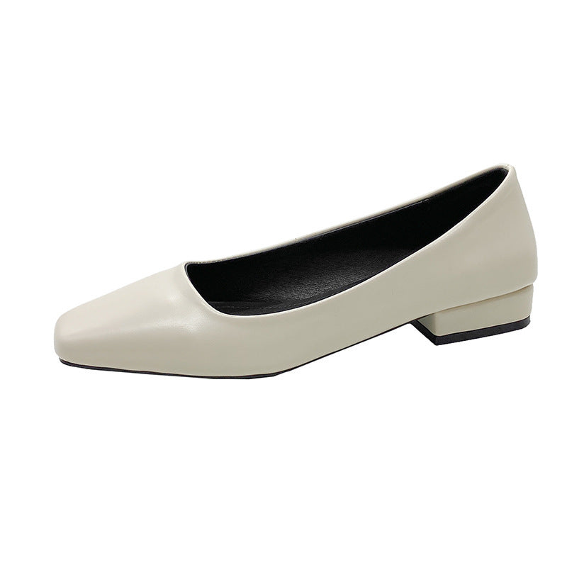 Women's French Retro Square Toe Low Order Shoes ARZ