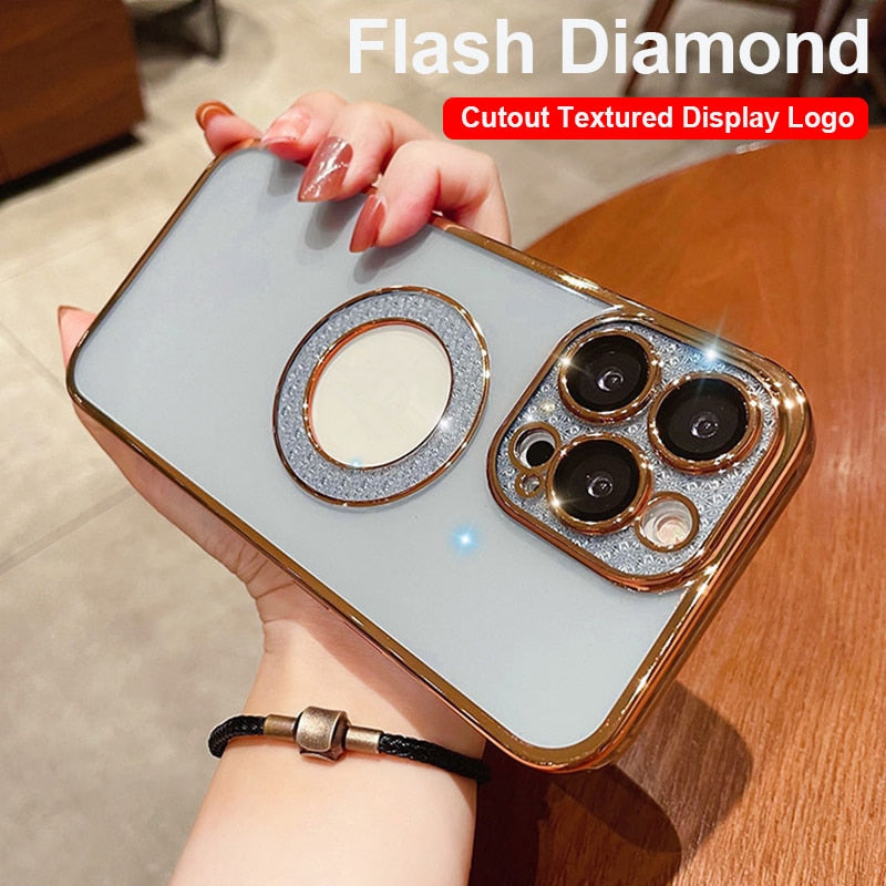 Electroplating Soft Diamond Ring Phone Case Drill Leakage Standard Mobile Phone Case Lens Film ARZ