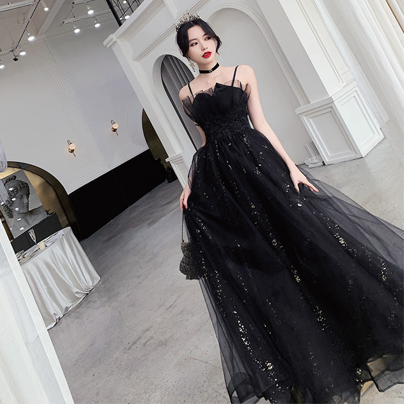 Black Evening Dress Temperamental Minority High-end ARZ