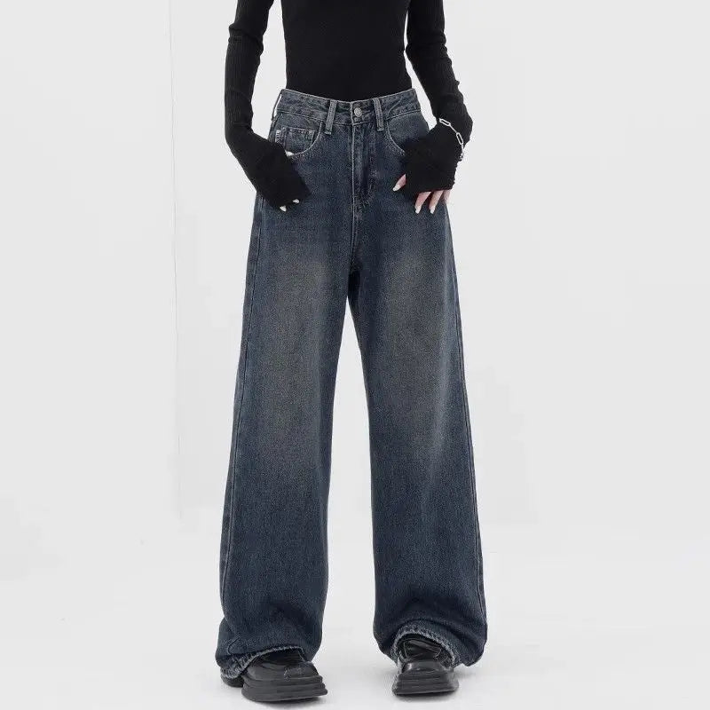 Women's Wide-leg Jeans Loose High Waist Drooping ARZ