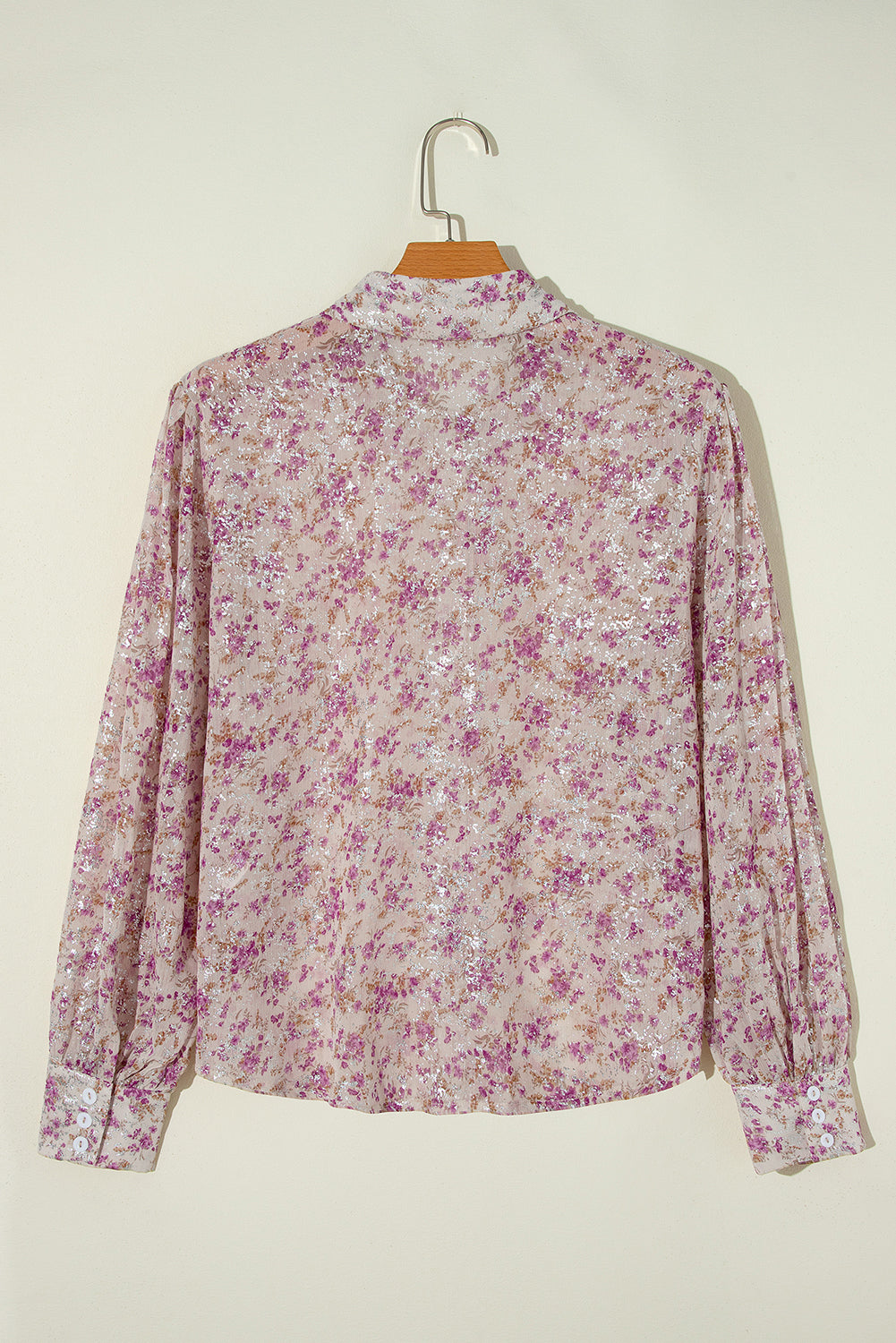 Casual Shirt: Printed Collared Neck Long Sleeve new Trend Trendsi