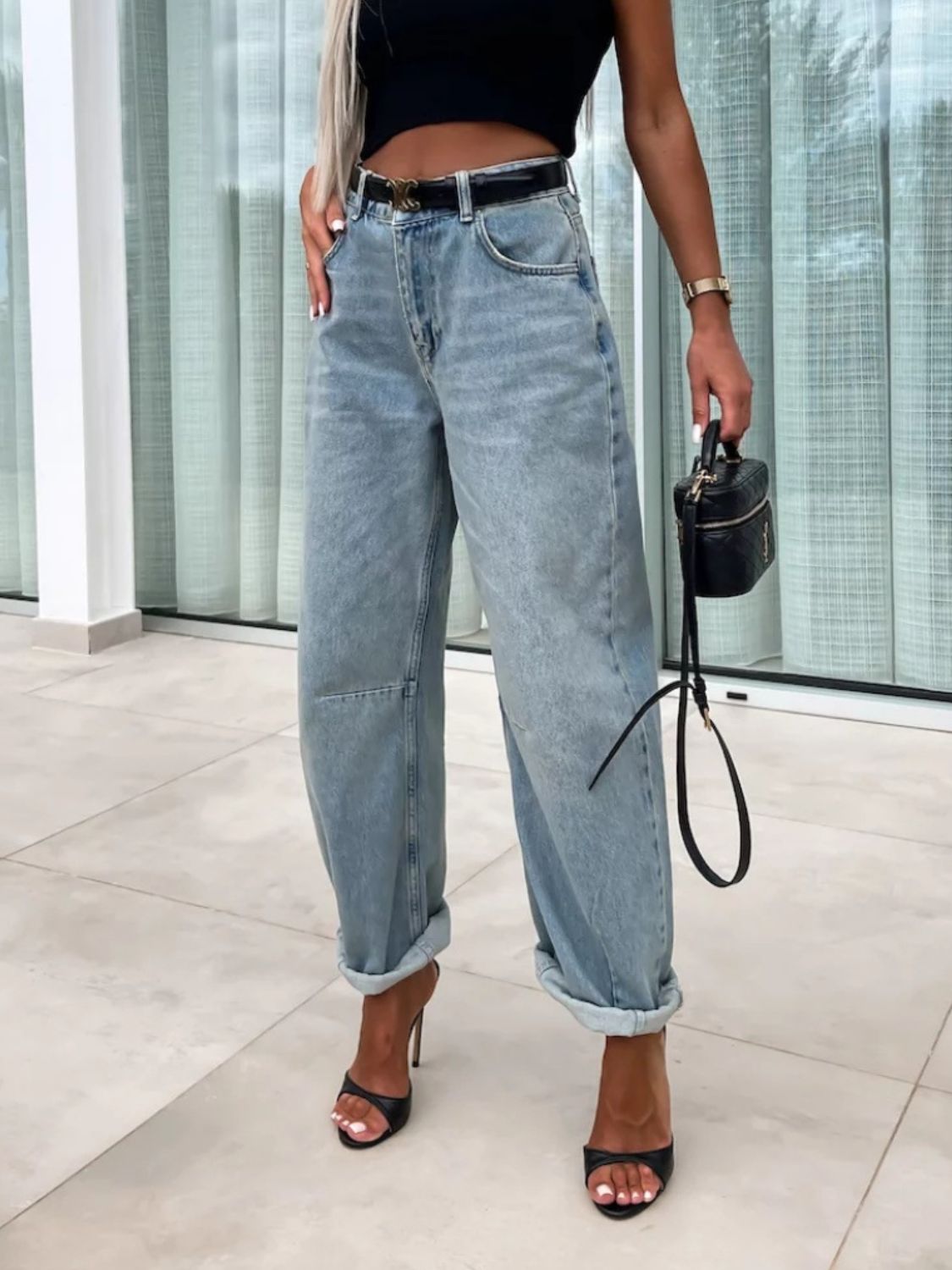 High Waist Wide Leg Jeans Trendsi