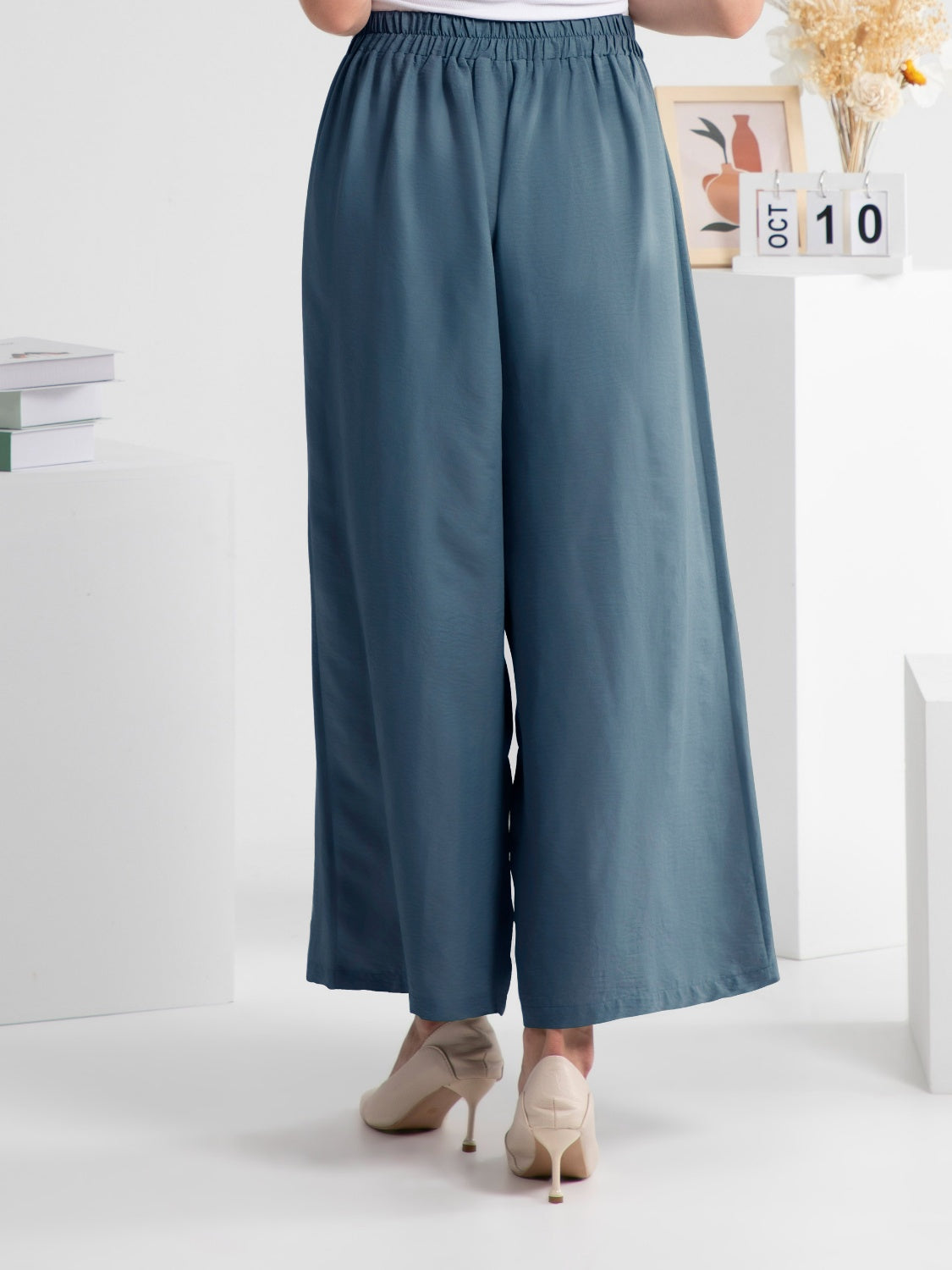 Elastic Waist Pants - FAM-FAM Wide Leg Trendy Comfort Trendsi