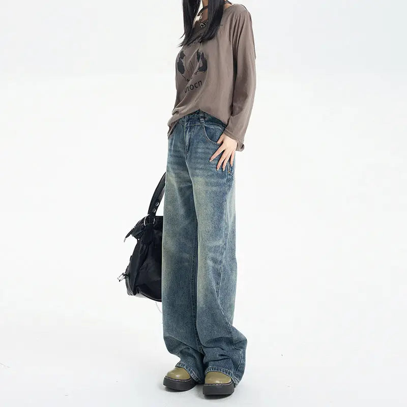 Fashion Retro Wide Leg Jeans For Women ARZ