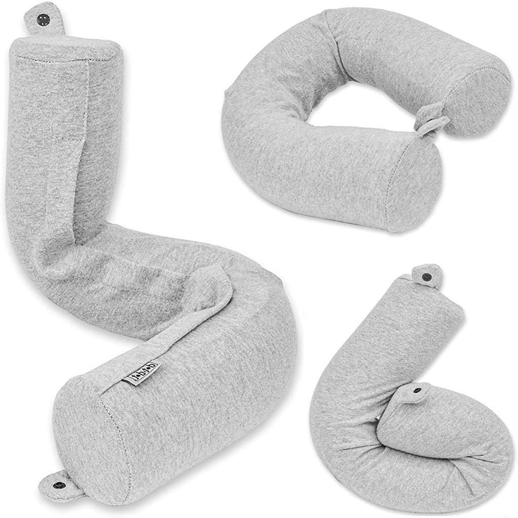 Memory Foam Travel Pillow Adjustable Bendable U-Shaped Pillow For Neck Chin Lumbar And Leg Support Neck Pillow Grey ARZ