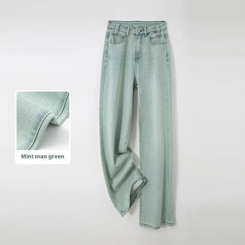 Three-color New Mint Green Stretch All-matching Wide-leg Jeans ARZ