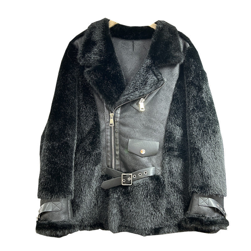 Fur Integrated Leisure Motorcycle Jacket Women ARZ