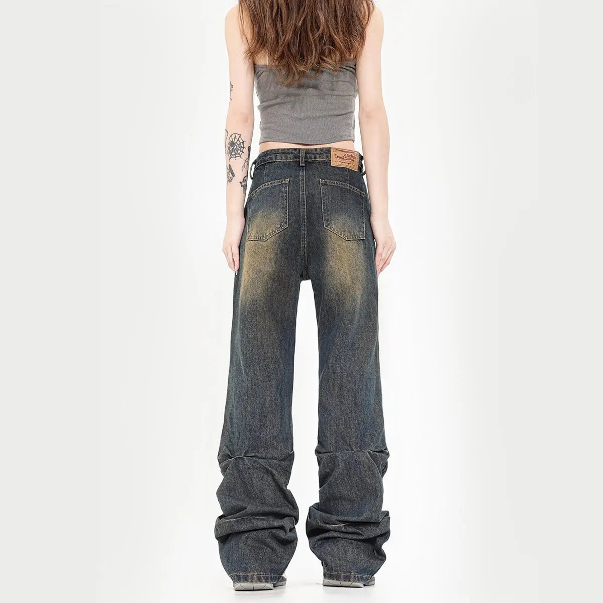 Vintage Crumpled Slim Fit Skinny Jeans For Women ARZ