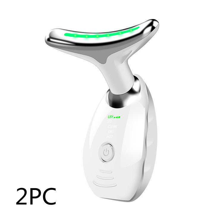 Neck Face Beauty Device Colorful LED Photon Therapy Skin Tighten Reduce Double Chin Anti Wrinkle Remove Lifting Massager ARZ