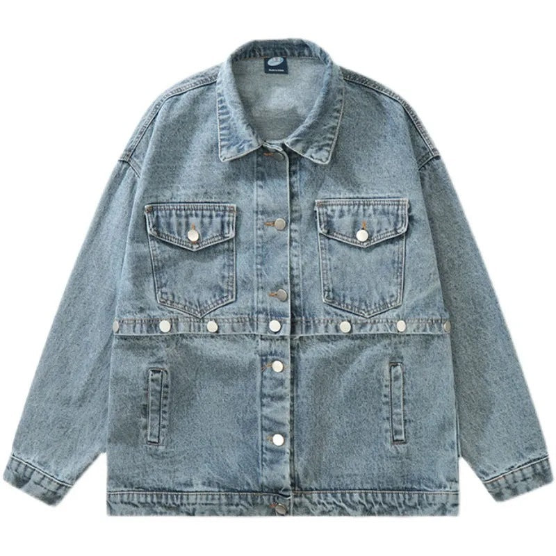 Vintage Denim Jacket Women's Detachable Jacket Top ARZ