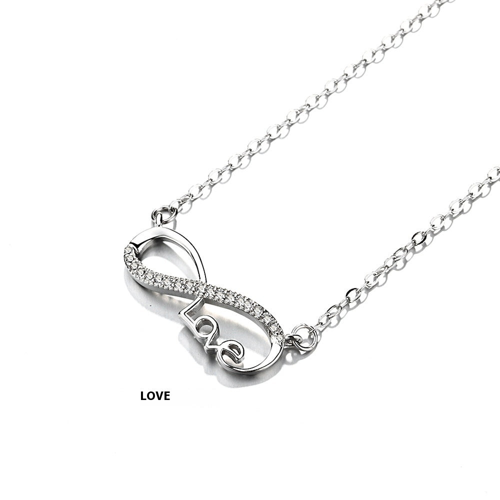 925 Silver Necklace Women's 8-word Infinite Symbol Pendant ARZ