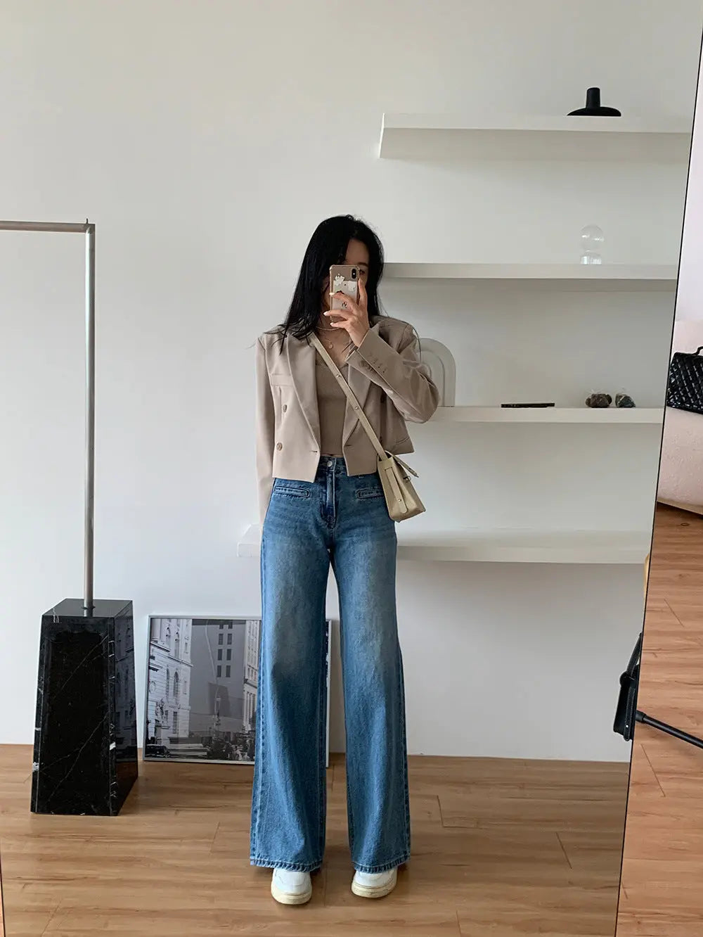 Retro High Waist Slimming Jeans Women ARZ