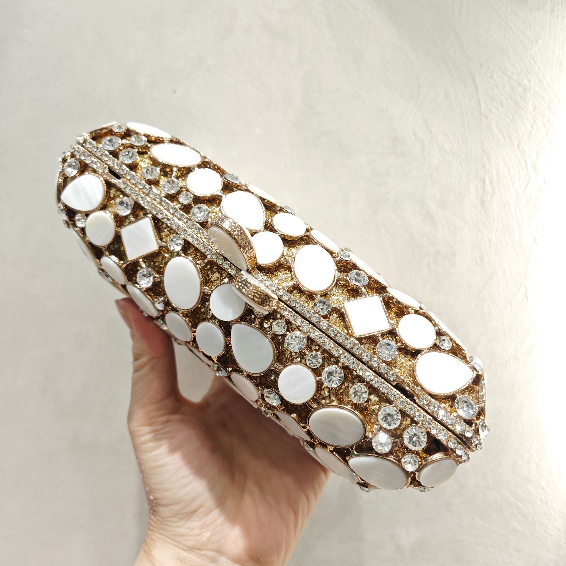 Full Diamond Shell Dinner Clutch Crystal Hollow Women's Bag ARZ