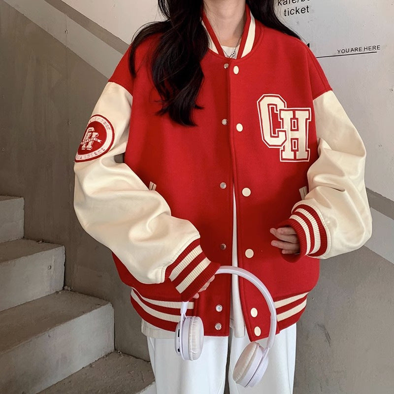 Letter Printing Stitching Baseball Uniform For Women Fallwinter Jacket ARZ