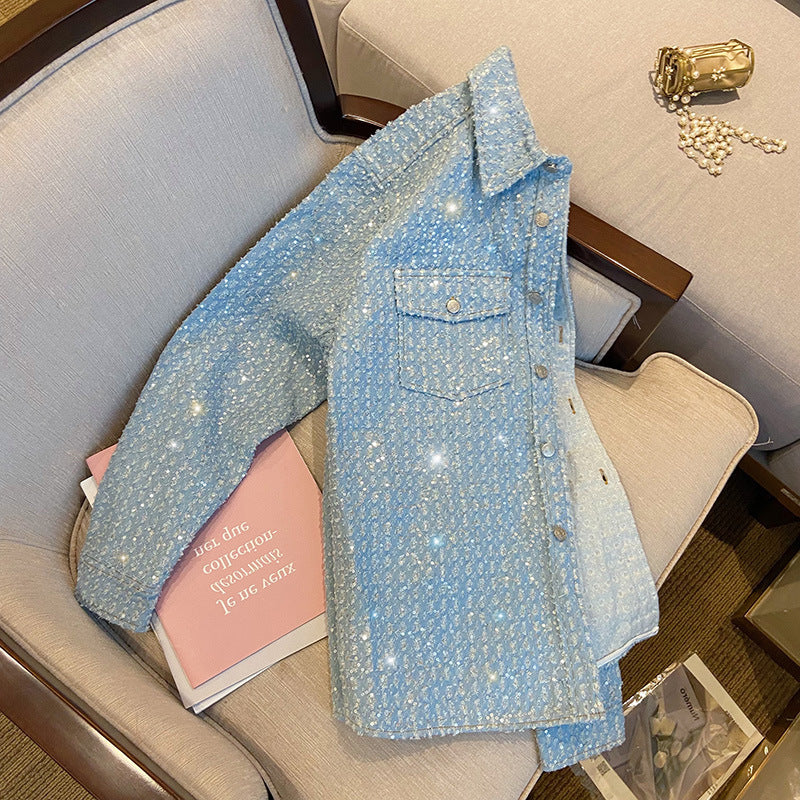 Women's Loose Casual Sequin Short Jacket ARZ