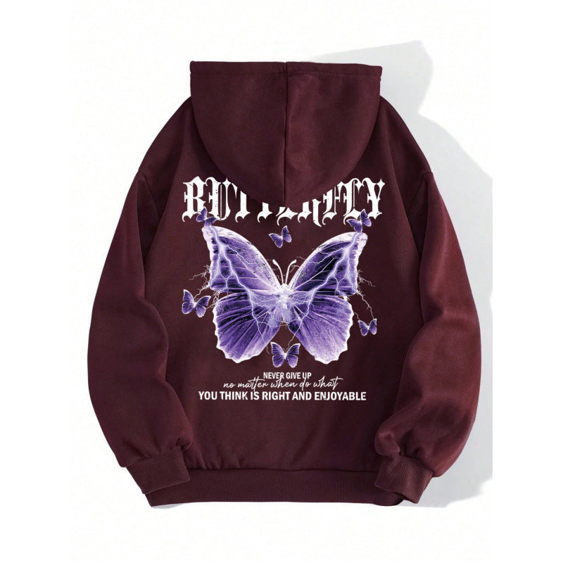 Purple Butterfly Sports Hooded Top Women's Sweater ARZ