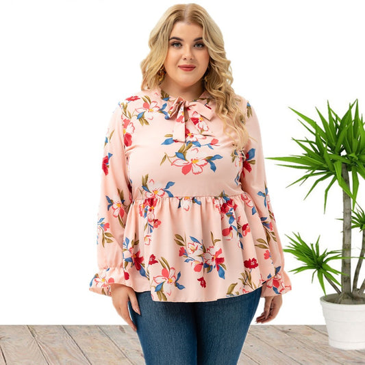 European And American Long-sleeved Printed Top ARZ