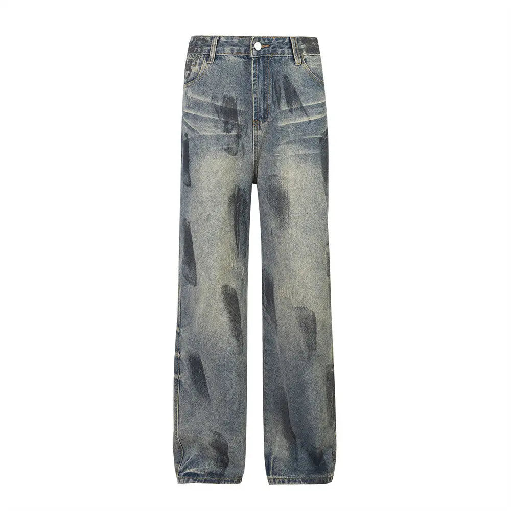 Painting Splash-ink Jeans Men And Women Punk Loose ARZ