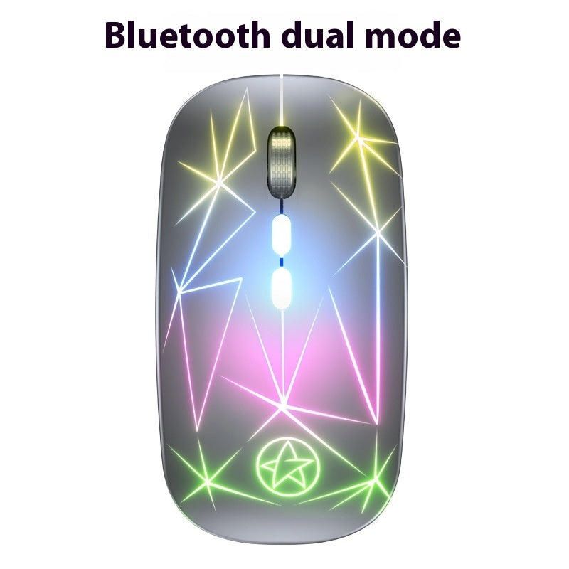 Wireless Bluetooth Mouse Dual-mode Luminous Charging Game Office 5-key Metal Roller ARZ