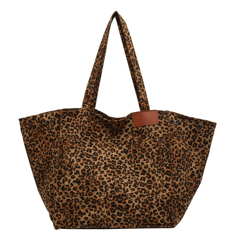 Large Capacity Leopard Print Canvas Tote Bag ARZ