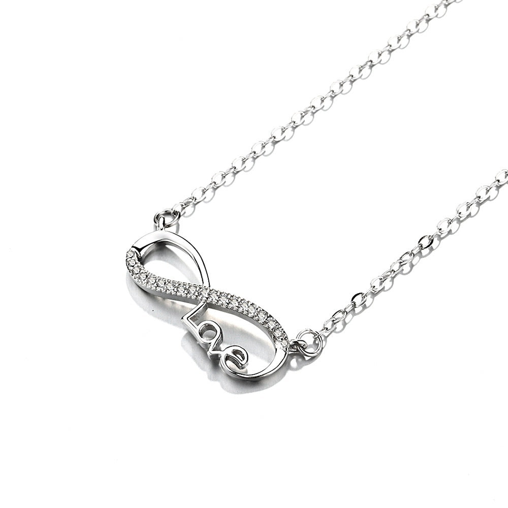 925 Silver Necklace Women's 8-word Infinite Symbol Pendant ARZ