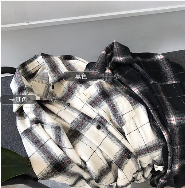 Plaid shirt female casual shirt coat ARZ