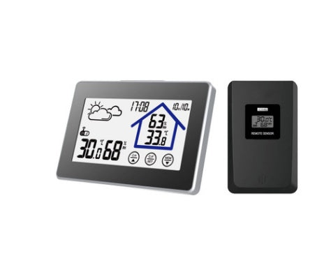 Touch screen indoor and outdoor electronic thermometer and hygrometer wireless thermometer and hygrometer ARZ