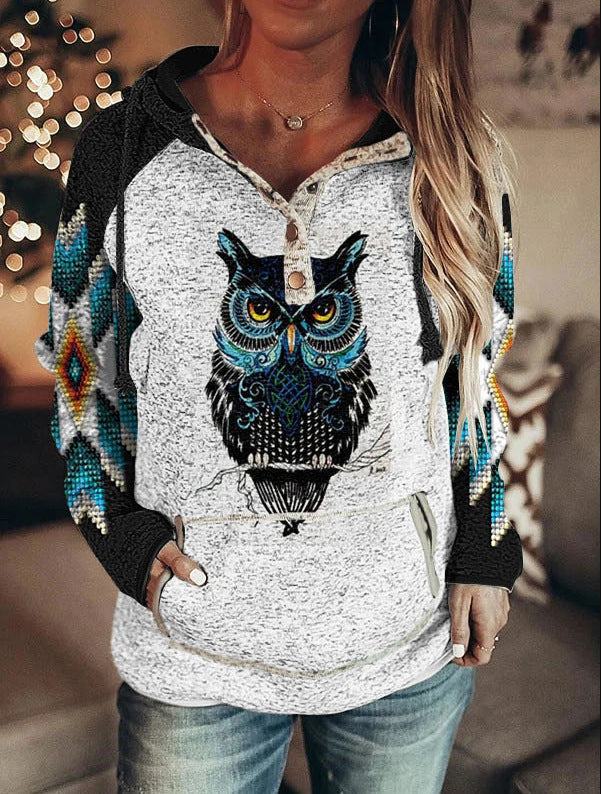 Autumn And Winter Gray Printing Women's Sweater ARZ