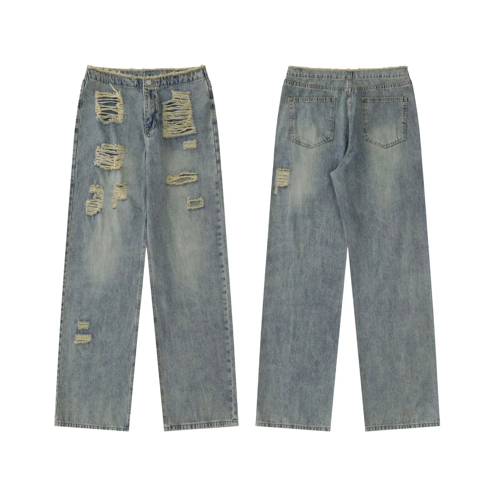 American High Street Jeans Washed Make Old Ripped ARZ