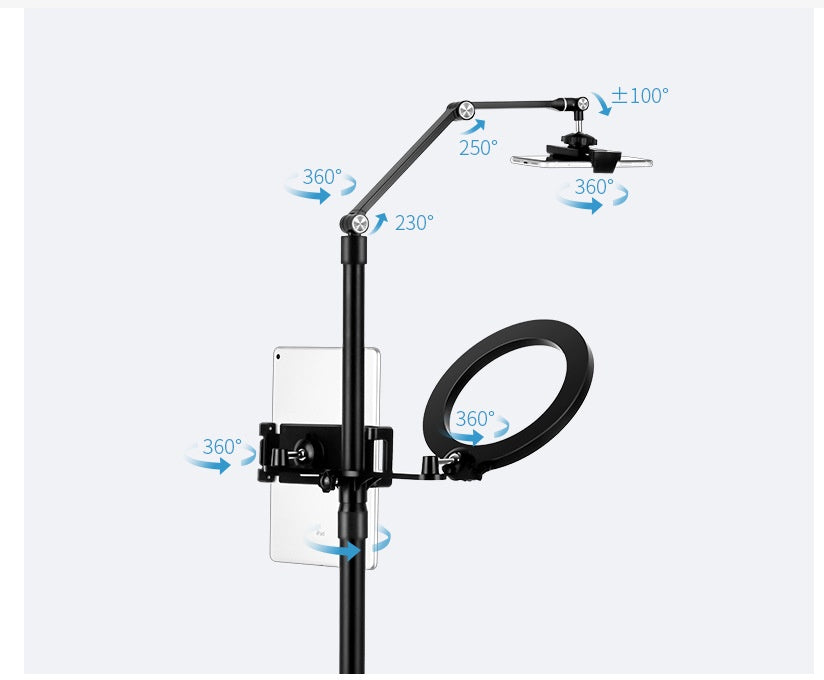 Mobile Phone Tablet Stand Shooting With Fill Light Floor Vertical Folding Rotation ARZ