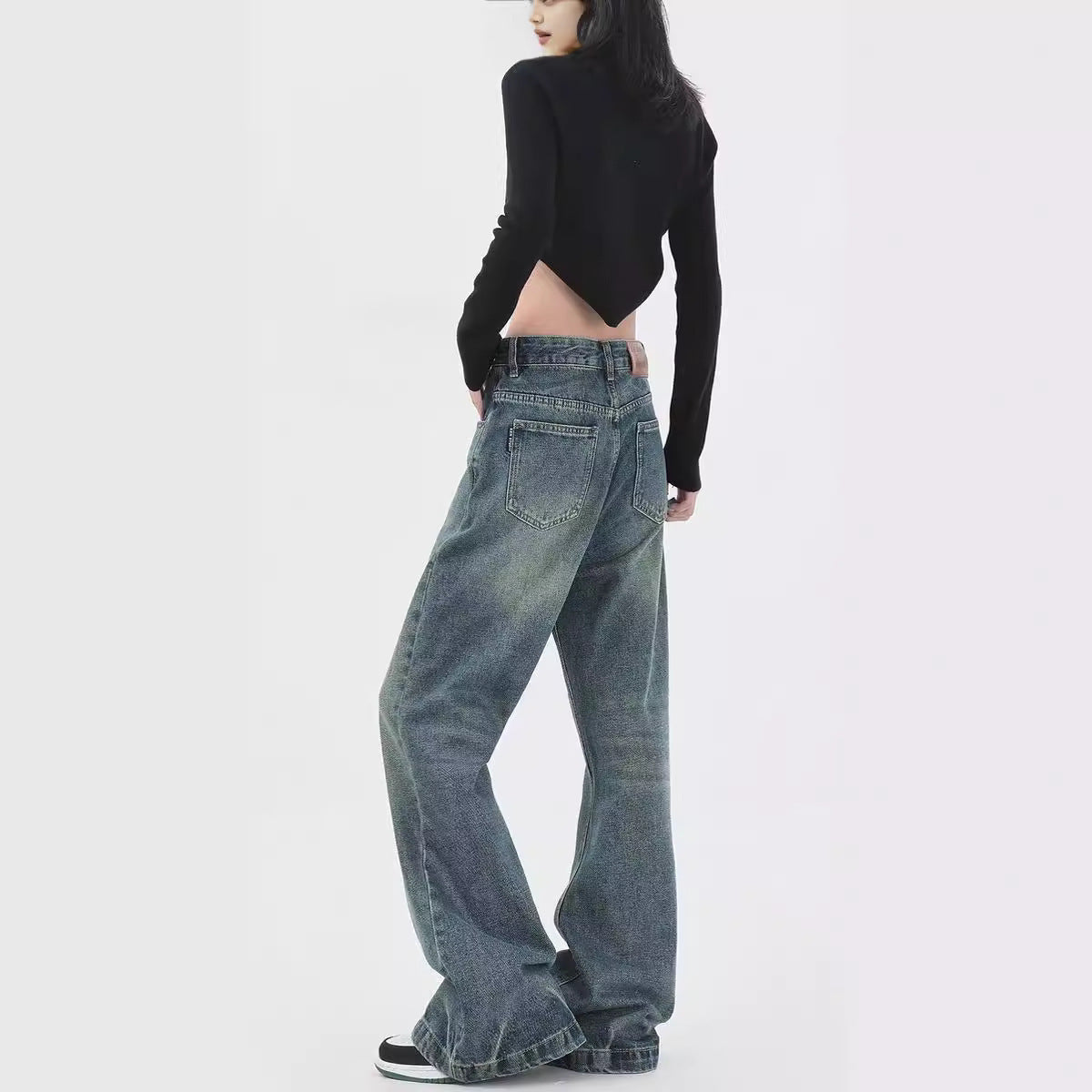 Retro Design Wide Leg Flared Pants ARZ