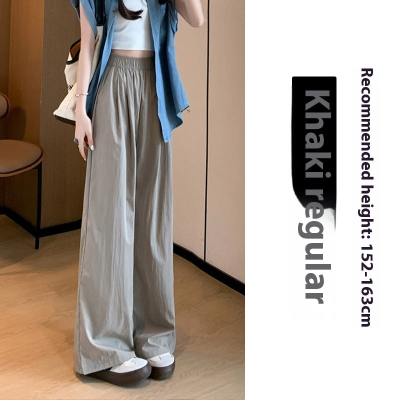 High Waist Drooping Straight Pleated Cotton And Linen Casual Pants ARZ