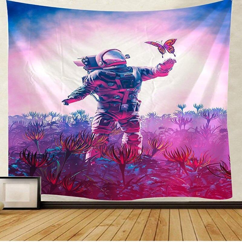 Printed Astronaut Multifunctional Tapestry Sitting Blanket Wall Hanging Beach Towel ARZ