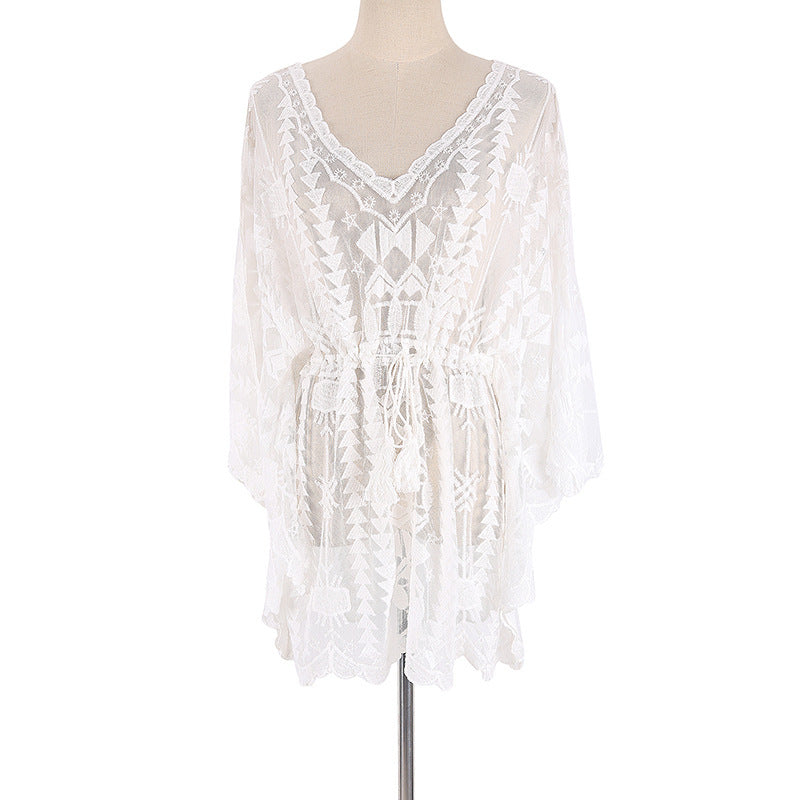 Lace Blouse Seaside Holiday Loose Sunscreen Clothes ARZ