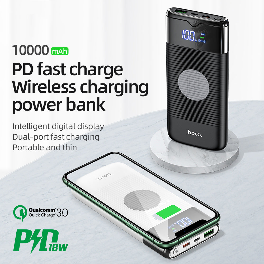 Power Bank 10000mAh Wireless Charger Power Bank PD  QC3.0 18W Fast Charging USB Power Bank External Battery ARZ