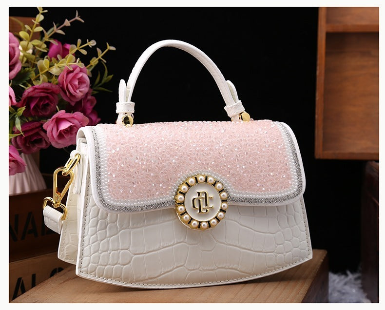 Fashion New Patent Leather Diamond Portable Shoulder Bag ARZ