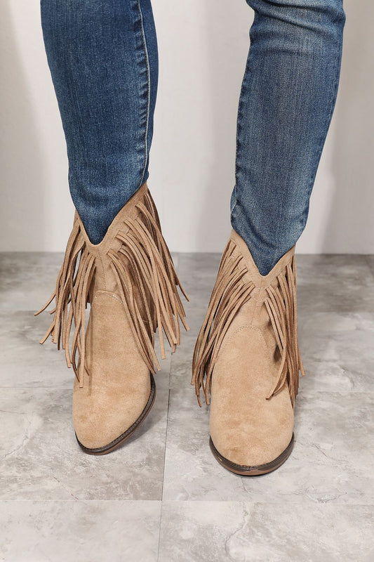 Legend Women's Fringe Cowboy Western Ankle Boots Trendsi