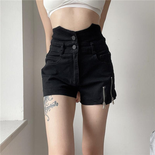 Women's Style Black Design Denim Shorts ARZ